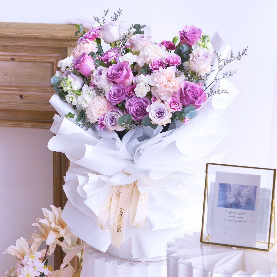 Amethyst Dream Purple Roses Hand Bouquet image 4