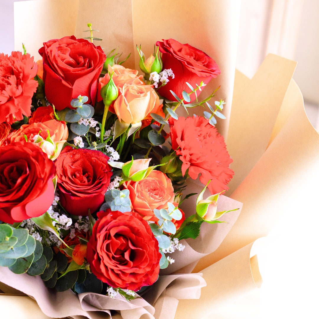 Scarlet Spice Red Rose Hand Bouquet image 11