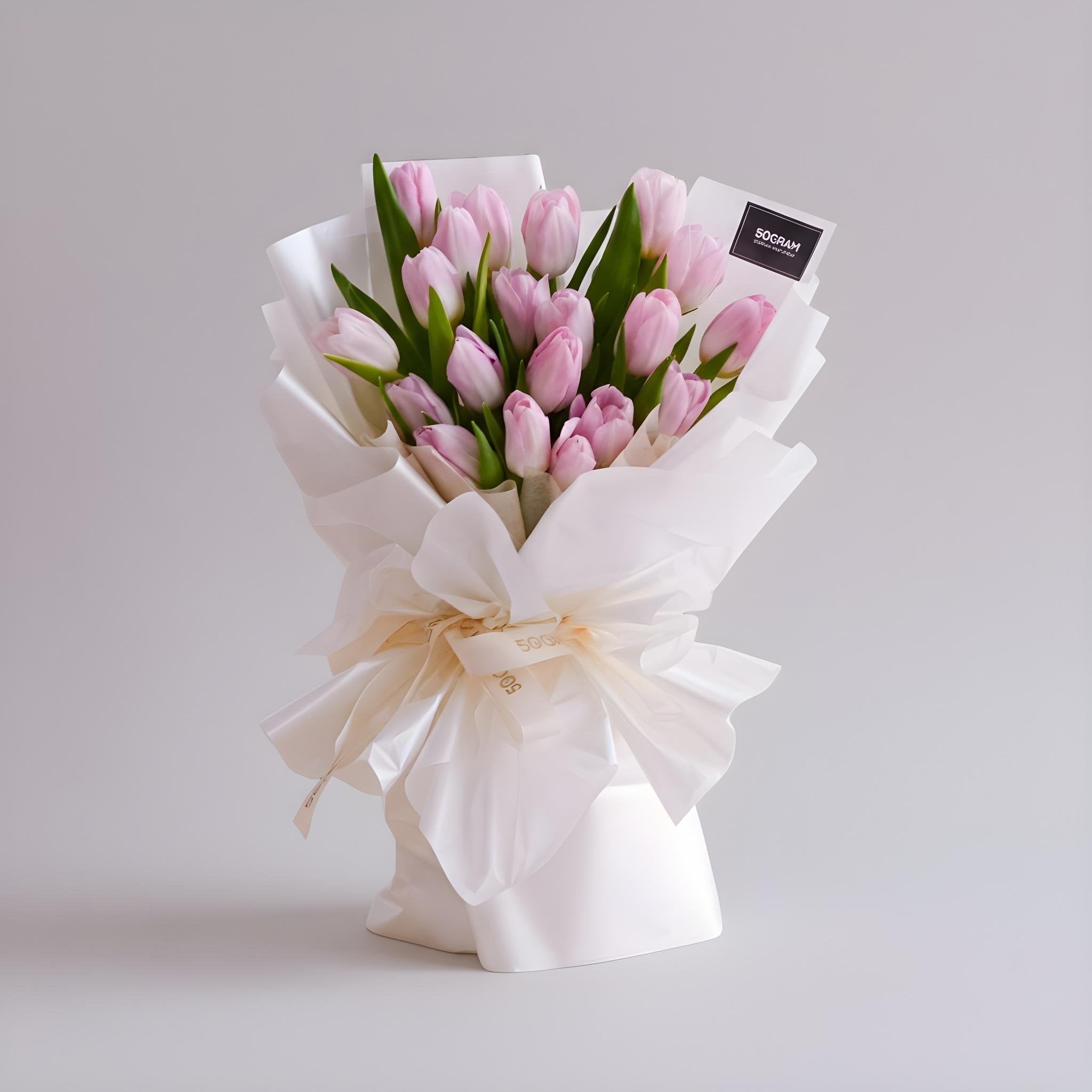 Light Pink Tulips Hand Bouquet image 0