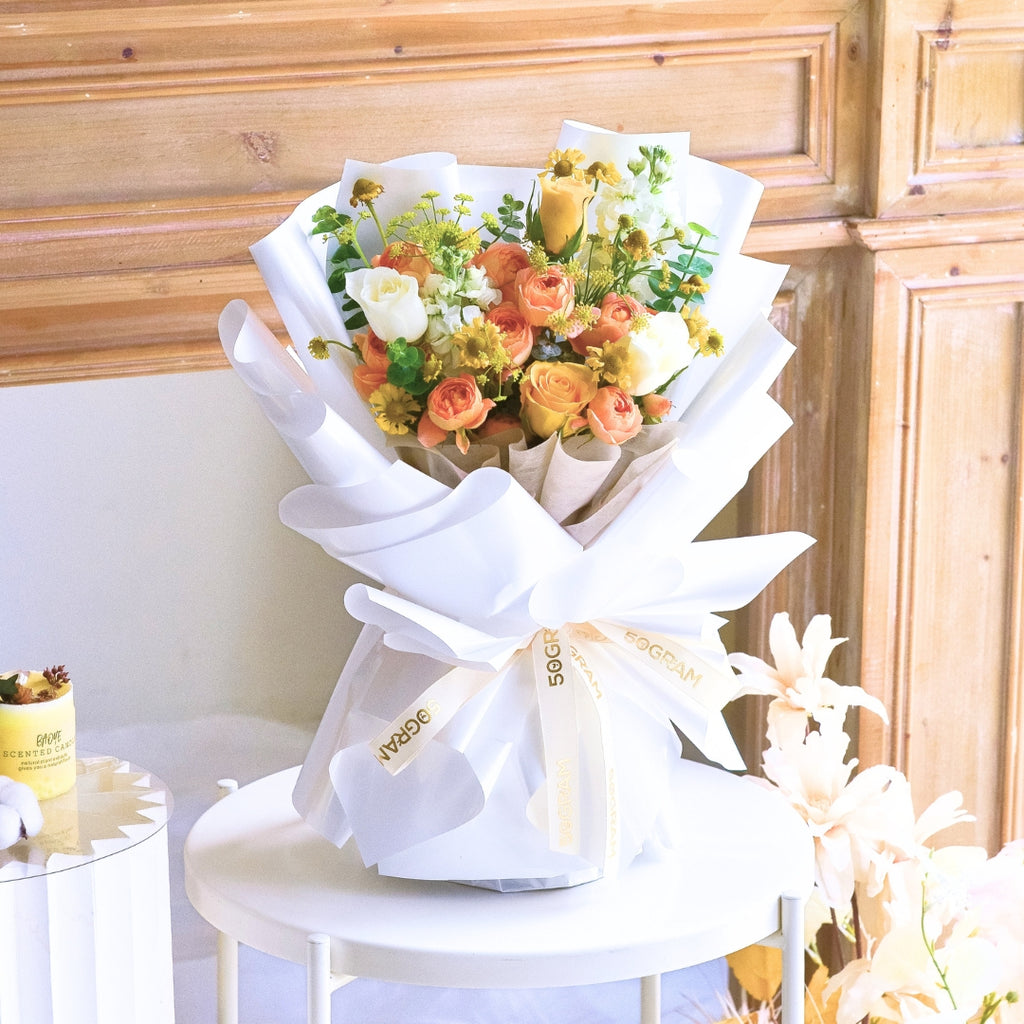 Bright Hue Yellow Roses Hand Bouquet image 4