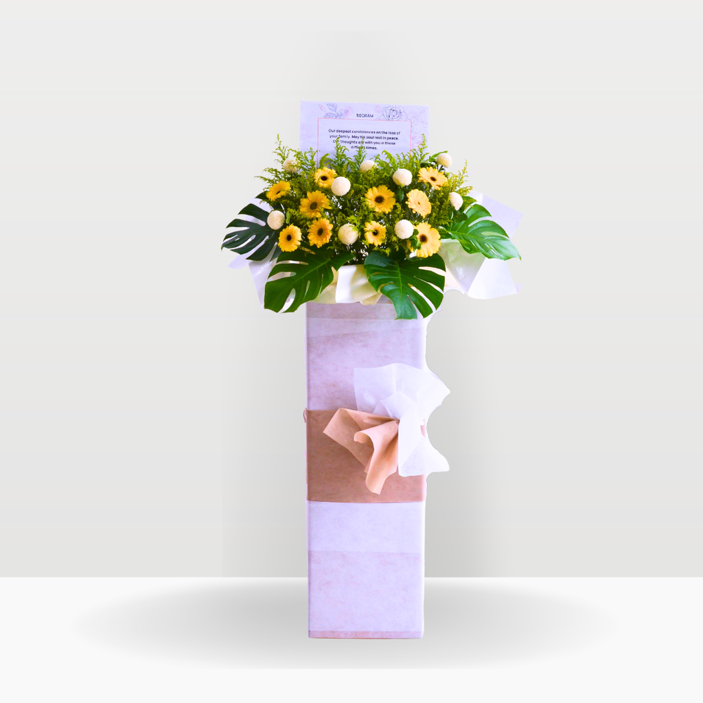Golden Serenade | Condolences Flower Stand image 5