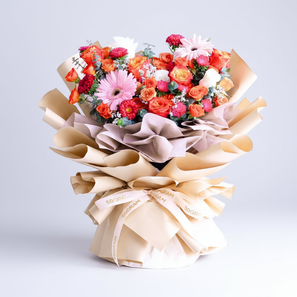 Pink Glow Posy Pink Daisy Hand Bouquet image 0