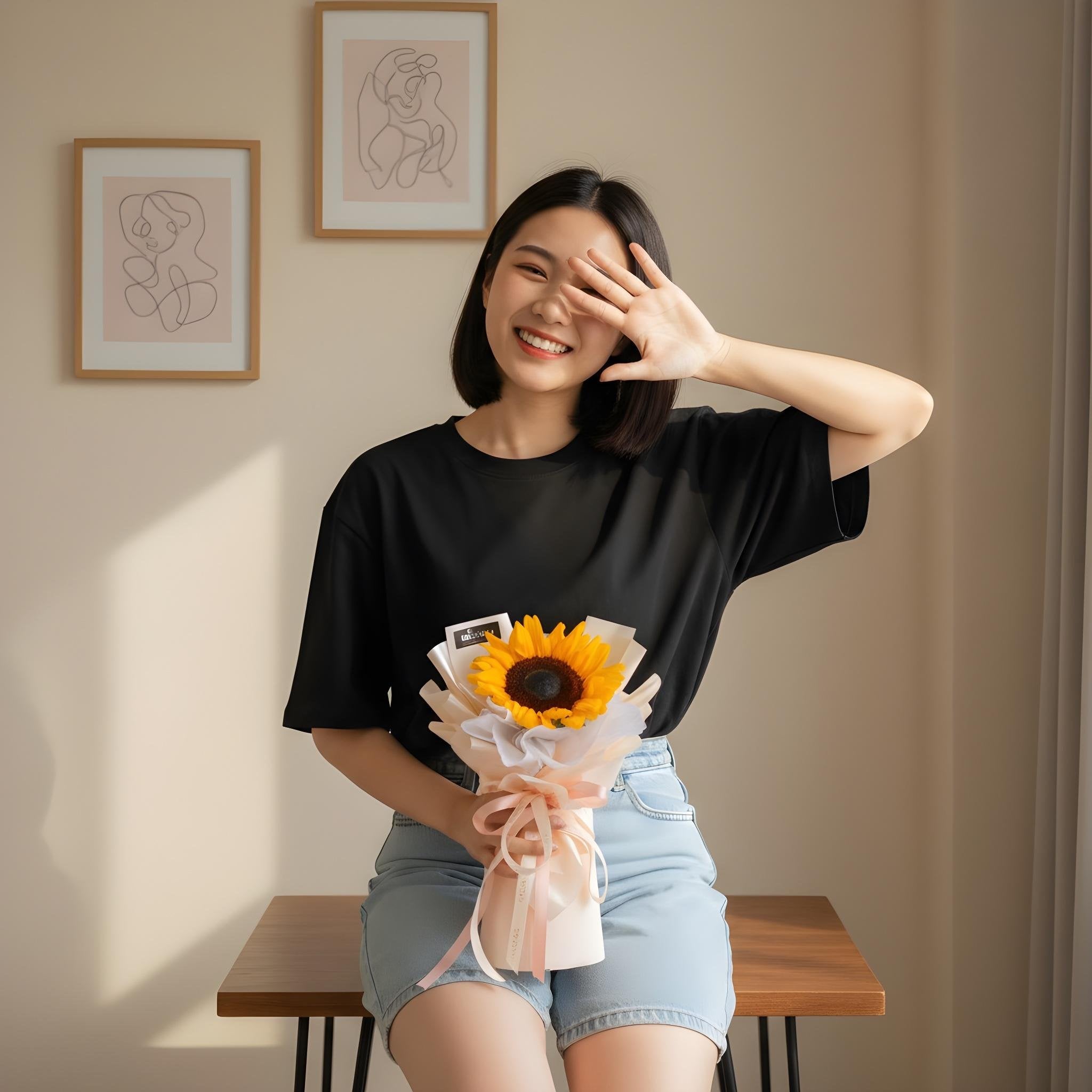 SunFlower Mini Bouquet- Single Stalk image 2