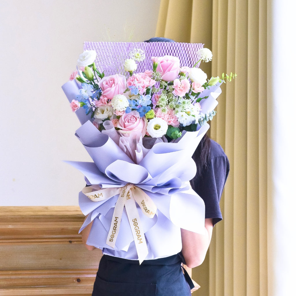 Mauve Dusk Pink Roses Hand Bouquet image 7