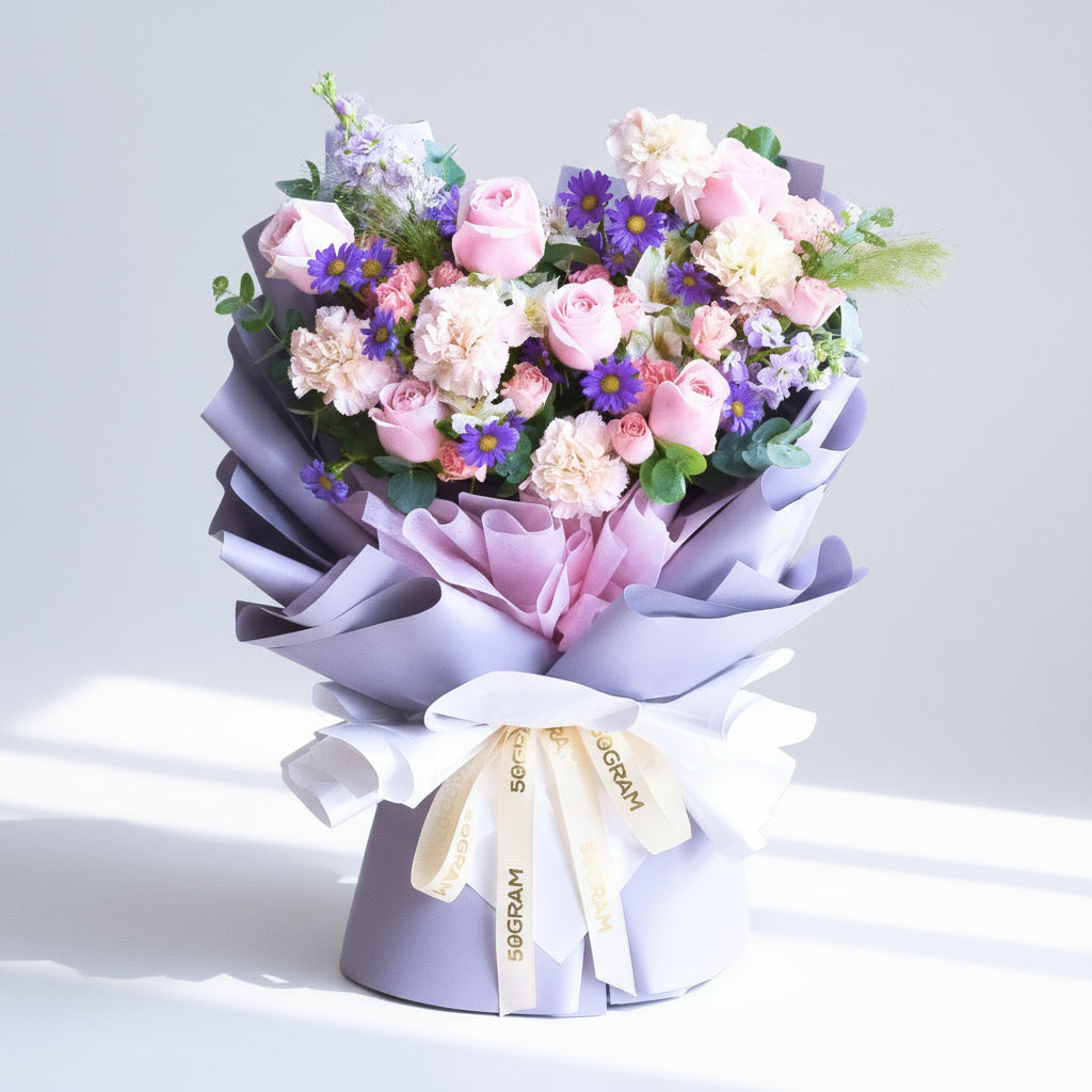 Duska Bloom Pink Roses Hand Bouquet image 0