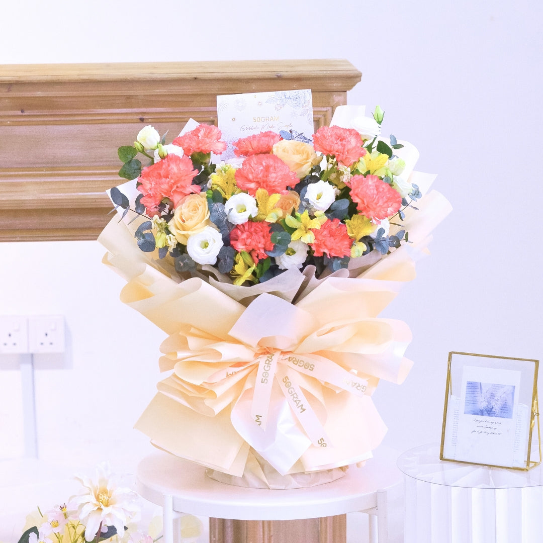 Tender Grateful Orange Carnation Hand Bouquet image 4
