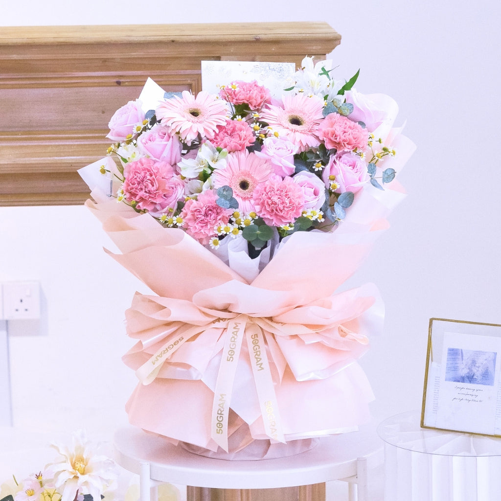Forever Thankful Pink Daisy Hand Bouquet image 3