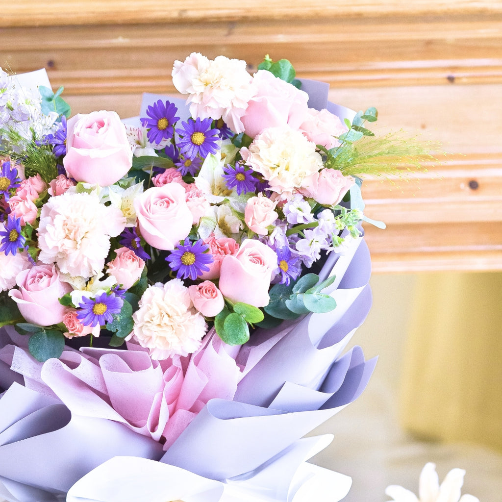 Duska Bloom Pink Roses Hand Bouquet image 8