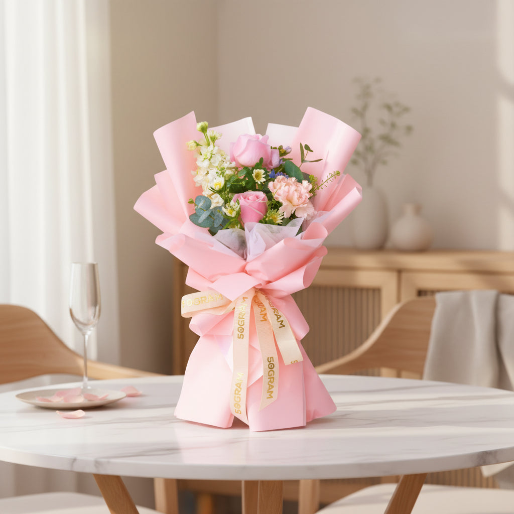 Rosy Crown Women's Day Mini Hand Bouquet image 2