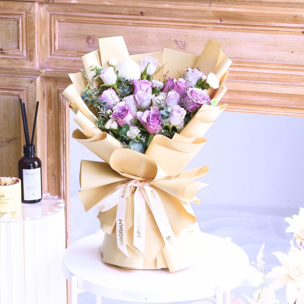 Blush Purple Roses Hand Bouquet image 5