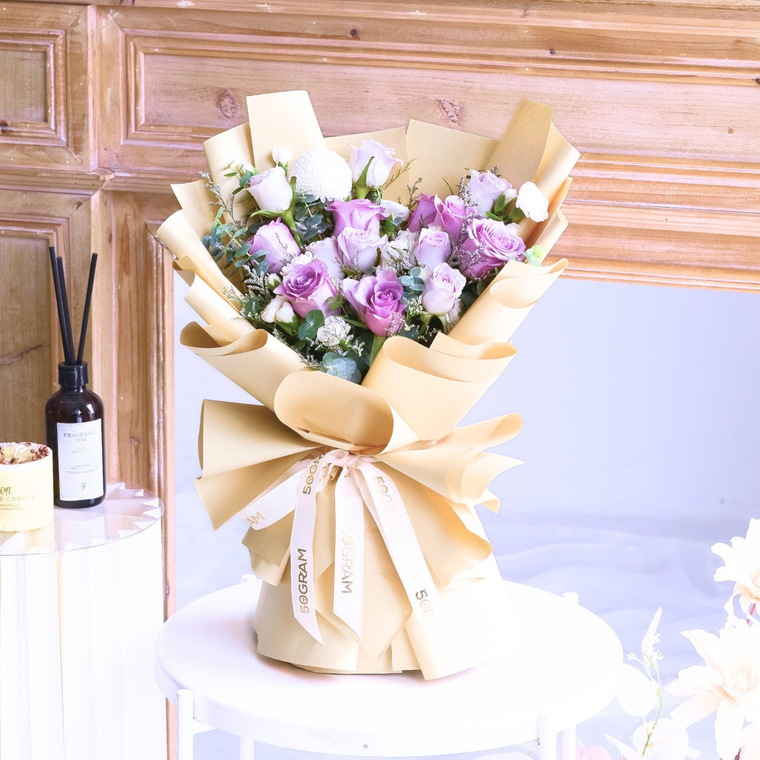 Blush Purple Roses Hand Bouquet image 5