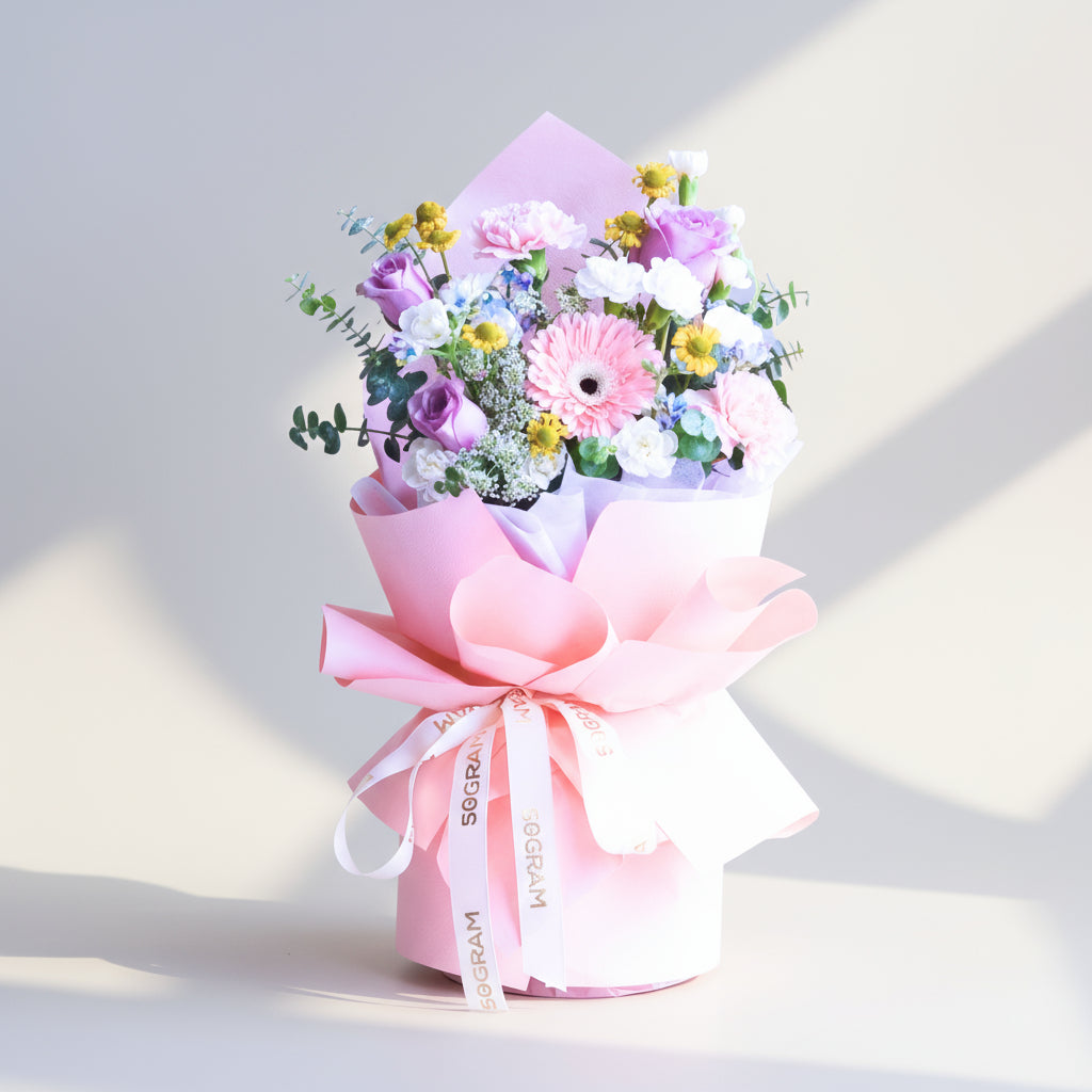 Morning Meadow Purple Roses Hand Bouquet image 0