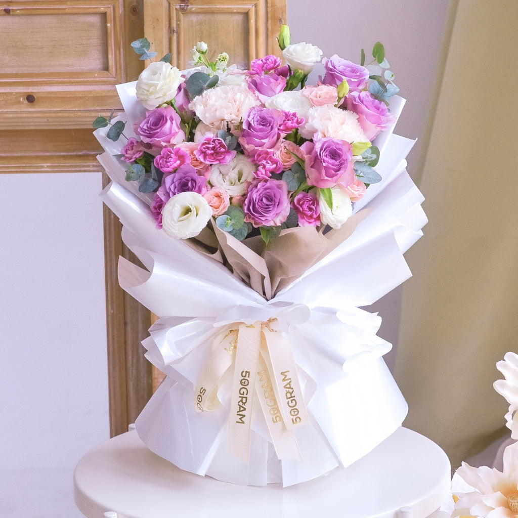 Violet Grace Purple Rose Hand Bouquet image 4