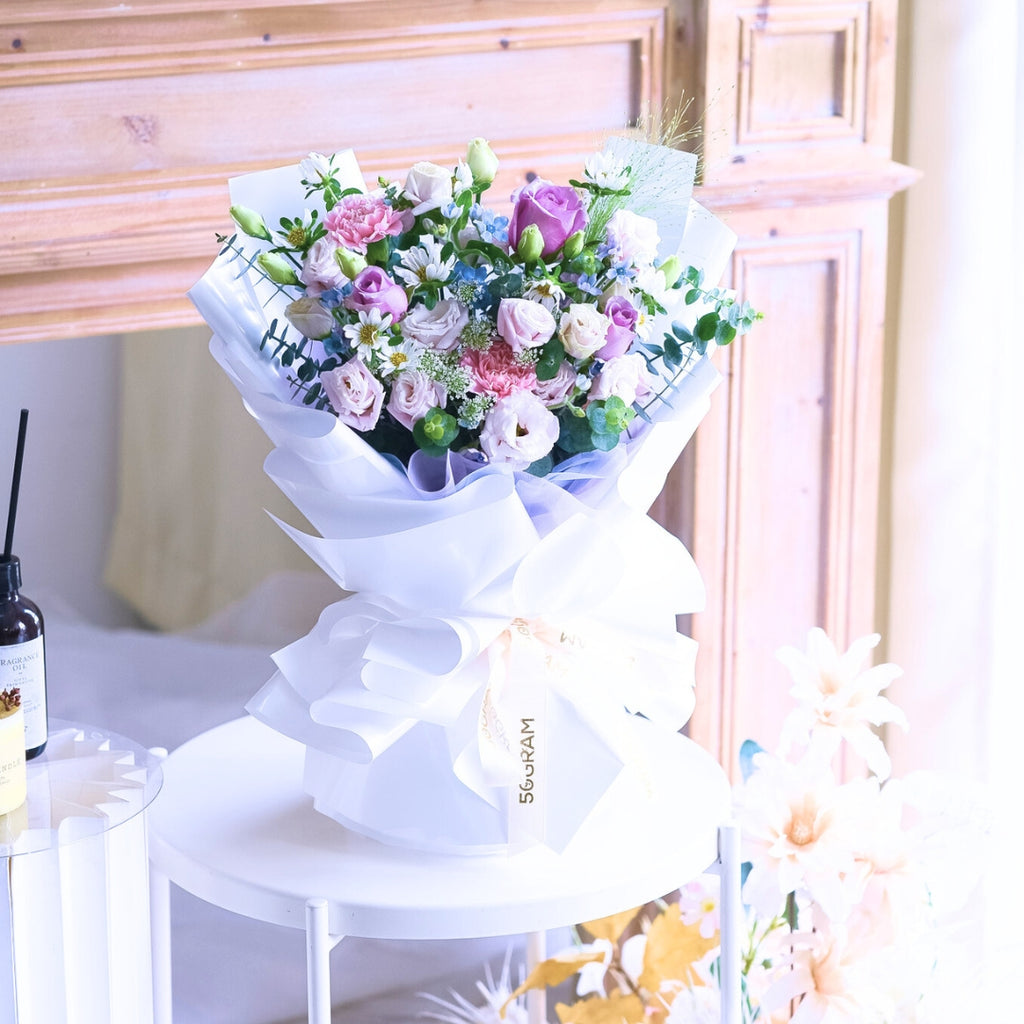 Fairy Floss Purple Roses Hand Bouquet image 10