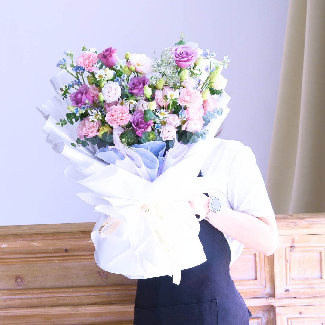 Fairy Floss Purple Roses Hand Bouquet image 18