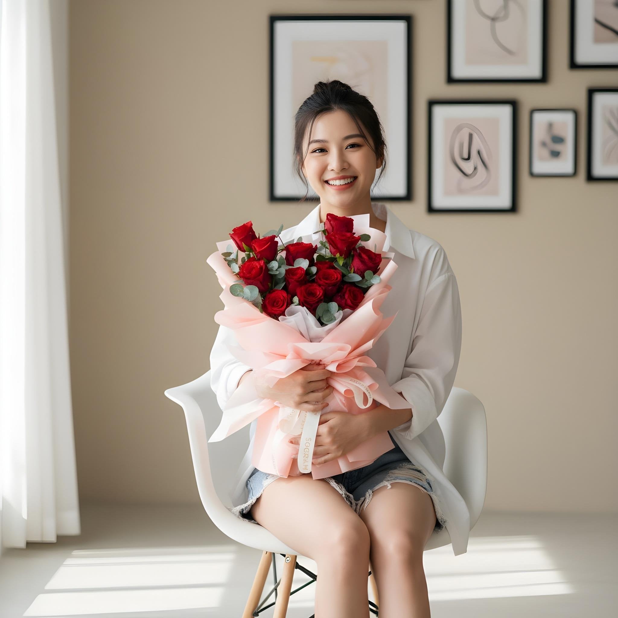 Valence Red Rose Hand Bouquet image 1