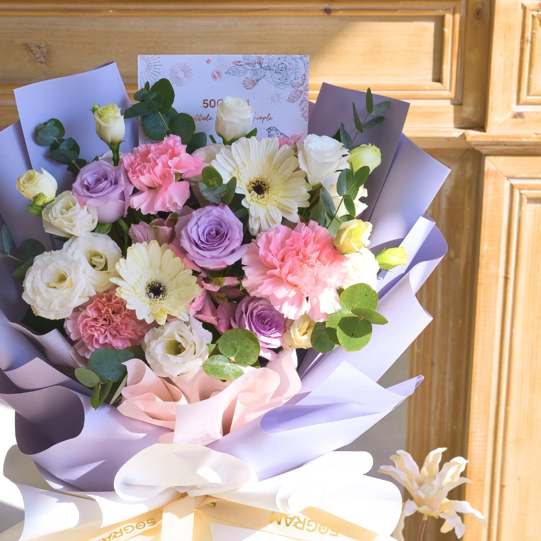 Garden of Gratitude Lilac Pink Hand Bouquet image 6