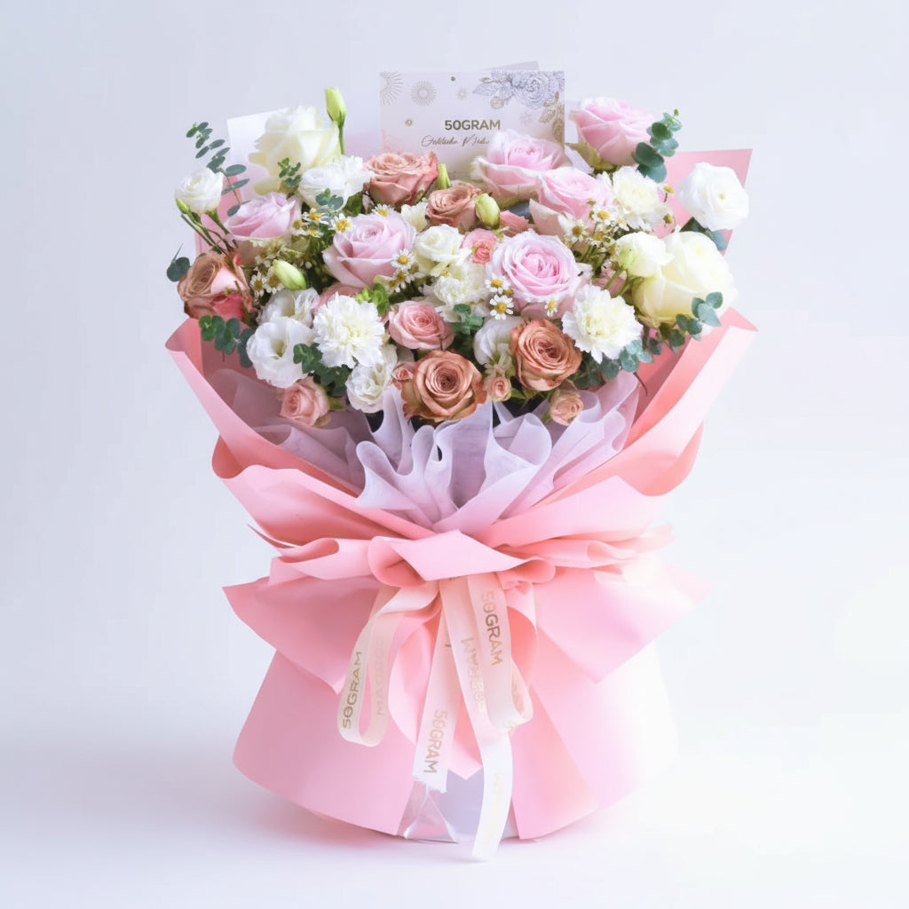 Love Bonds Pink Roses Hand Bouquet image 0