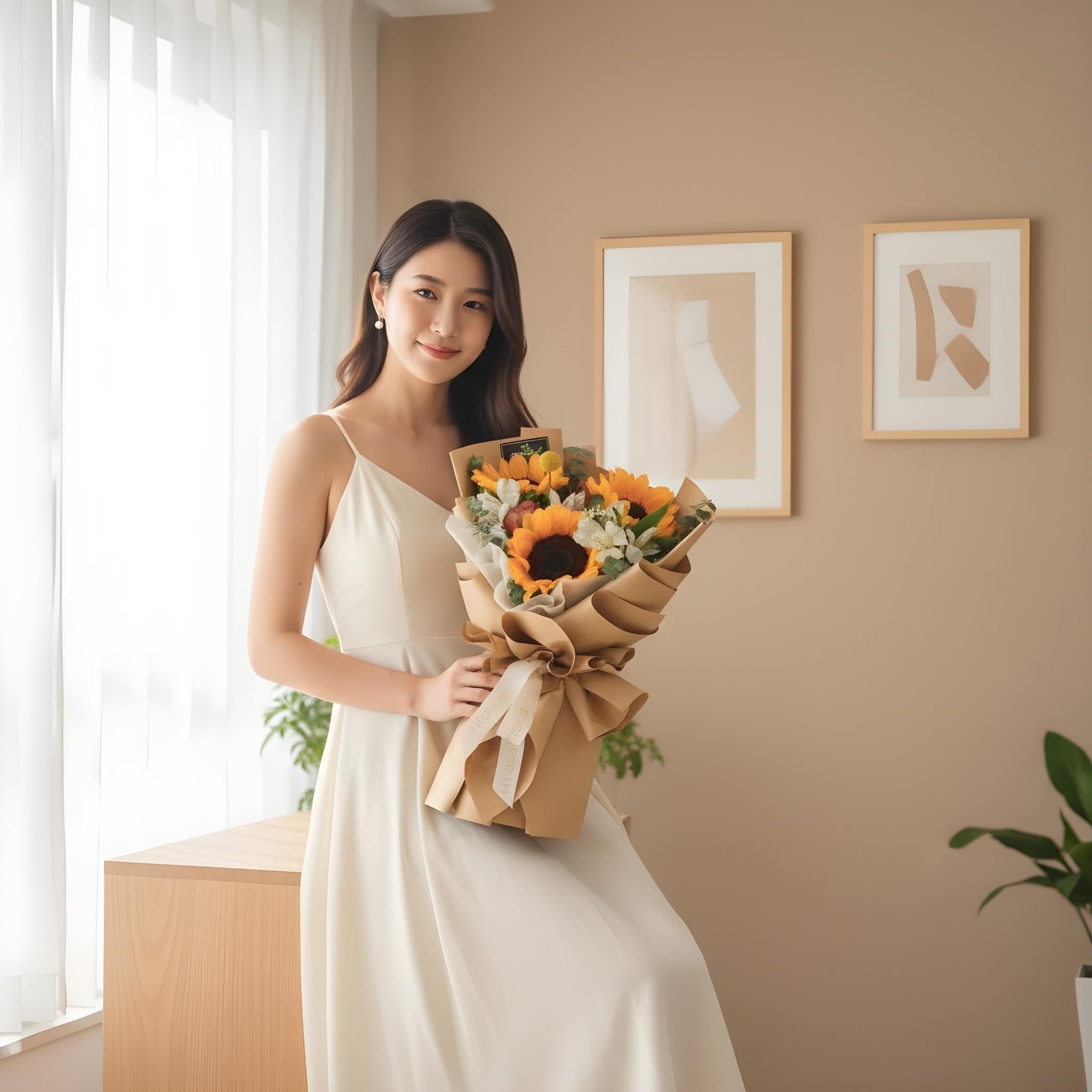 Beautiful You Sunflower Hand Bouquet image 3