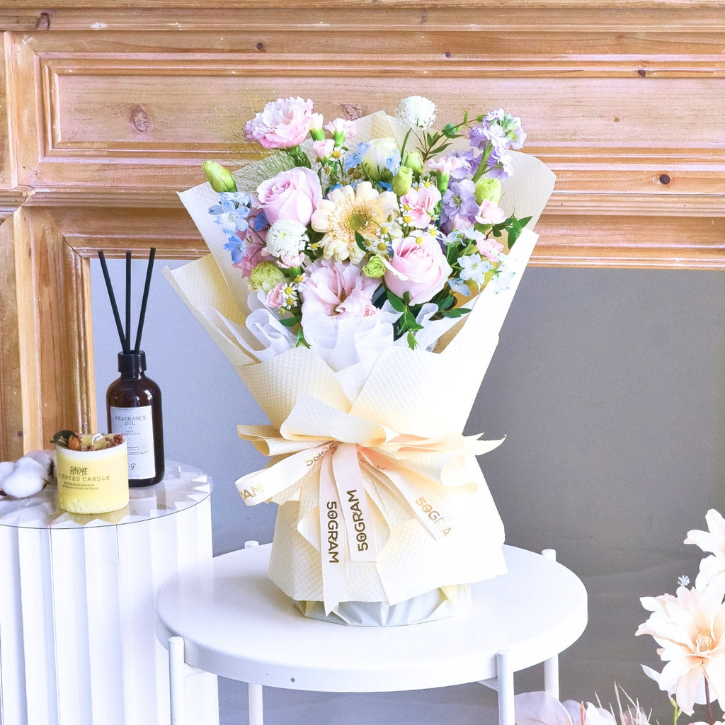 Pastel Poise Pink Roses Hand Bouquet image 4