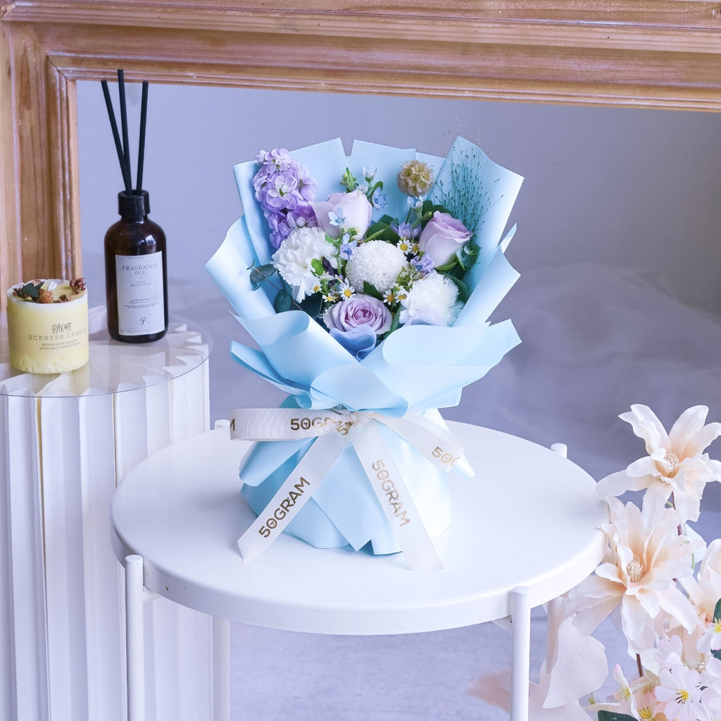 Soft Wisteria Raindance Roses Hand Bouquet image 5