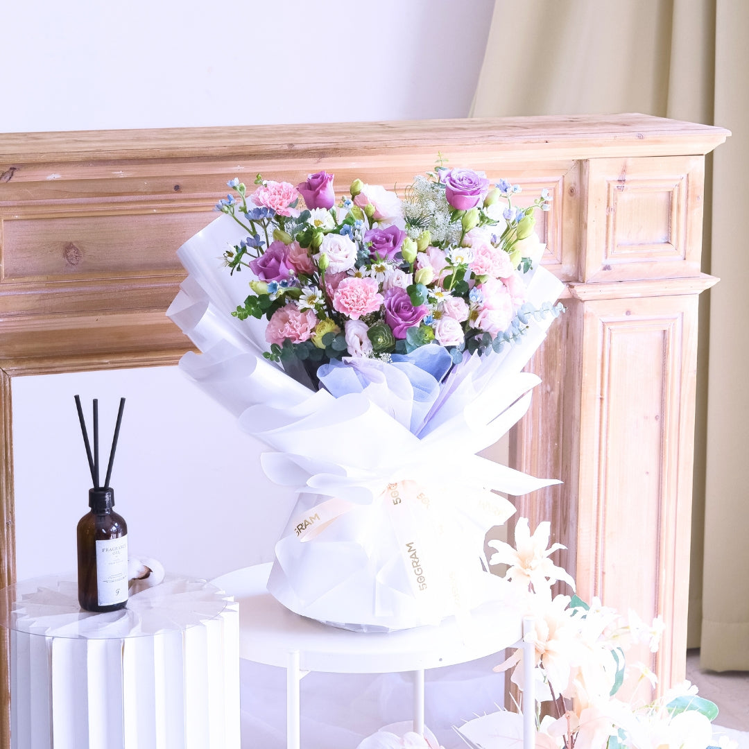 Fairy Floss Purple Roses Hand Bouquet image 14