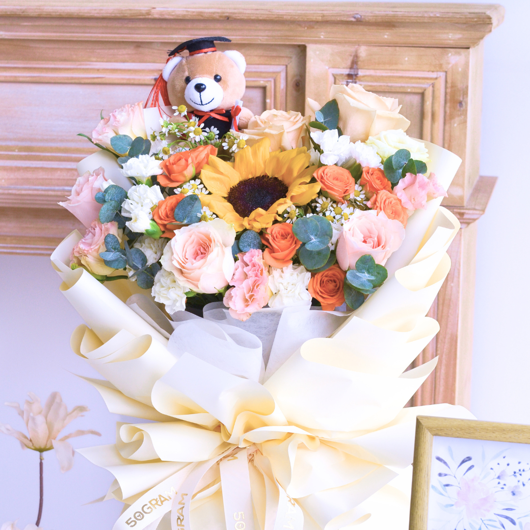 Bubbly Posy Sunflower Hand Bouquet image 7