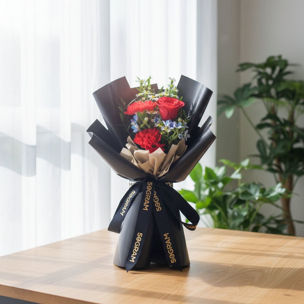 Rosette Rouge Red Roses Hand Bouquet image 2