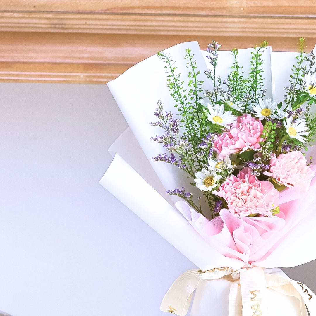 Dainty Glow Pink Carnation Hand Bouquet image 5