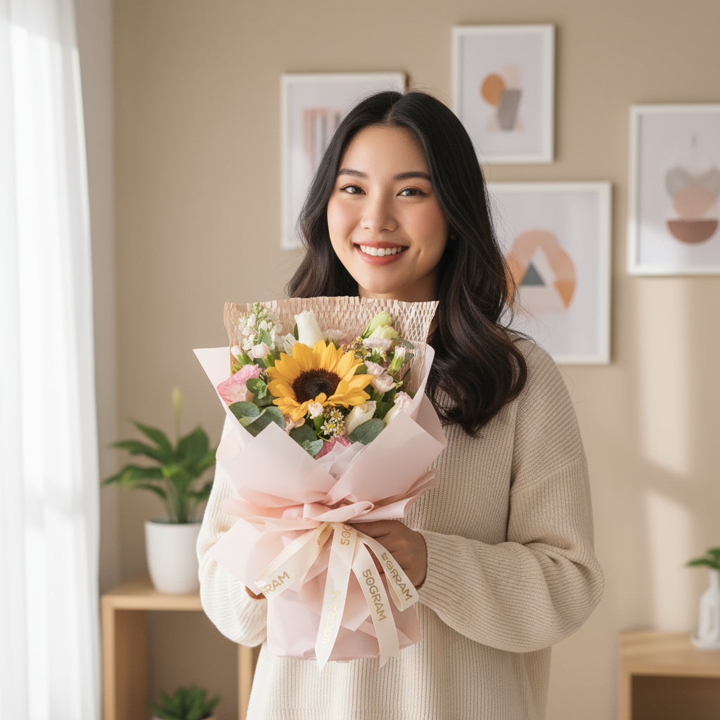 Sugar Sun Sunflower Hand Bouquet image 3