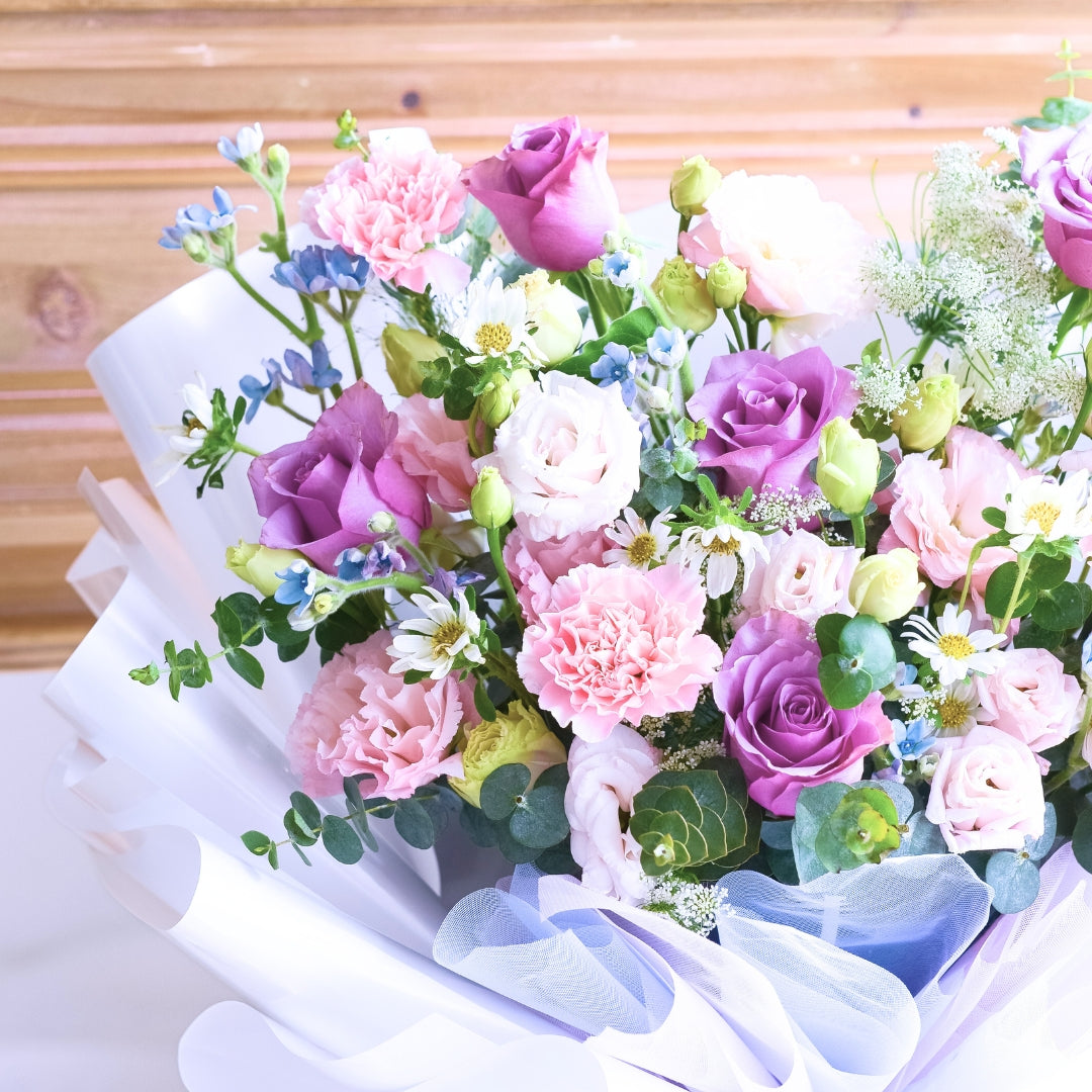 Fairy Floss Purple Roses Hand Bouquet image 16