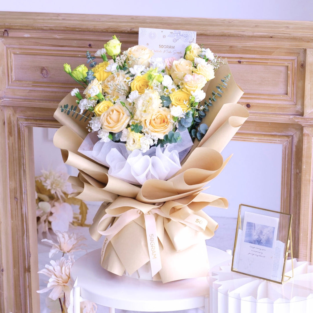Yellow Serenade Yellow Rose Hand Bouquet image 13