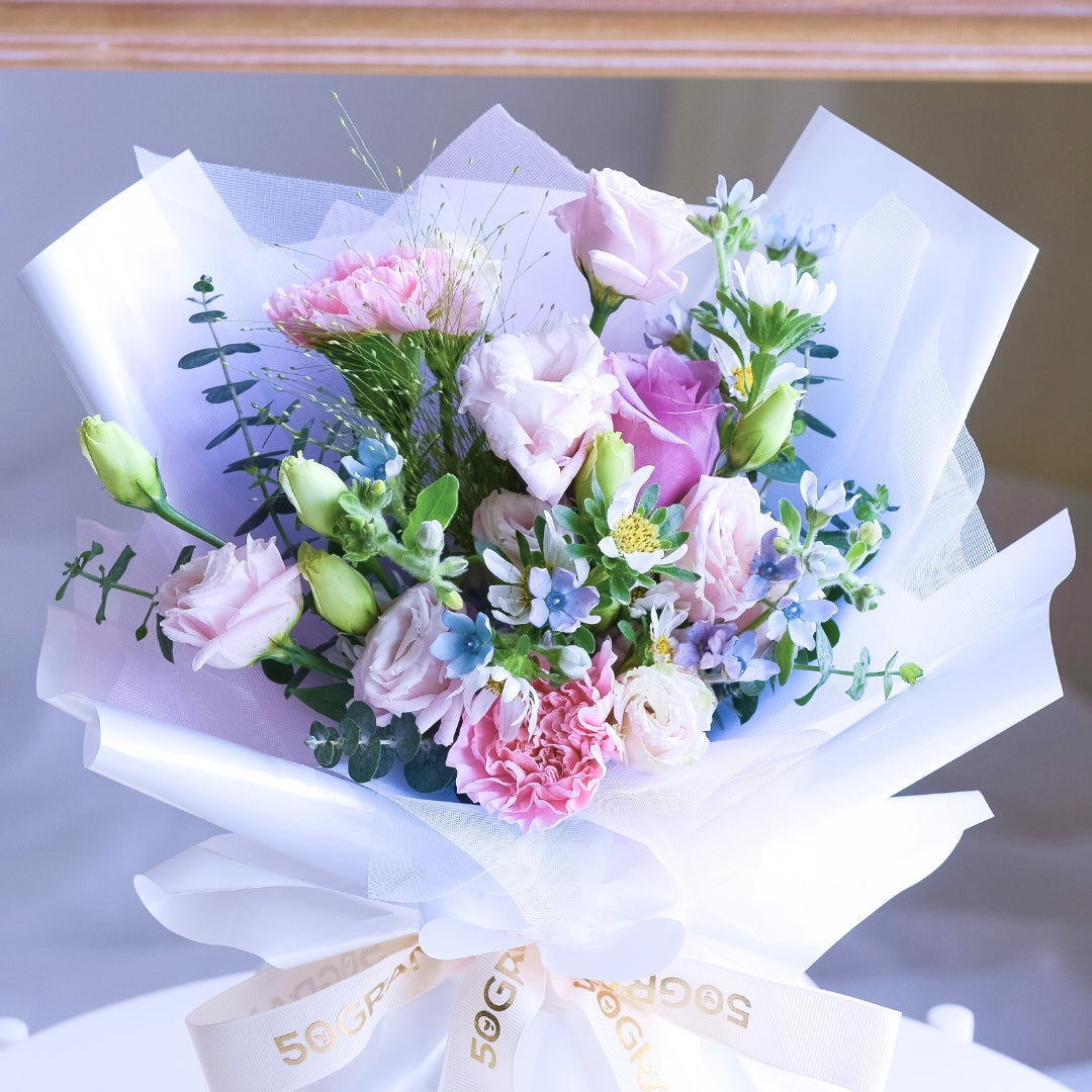 Fairy Floss Purple Roses Hand Bouquet image 9