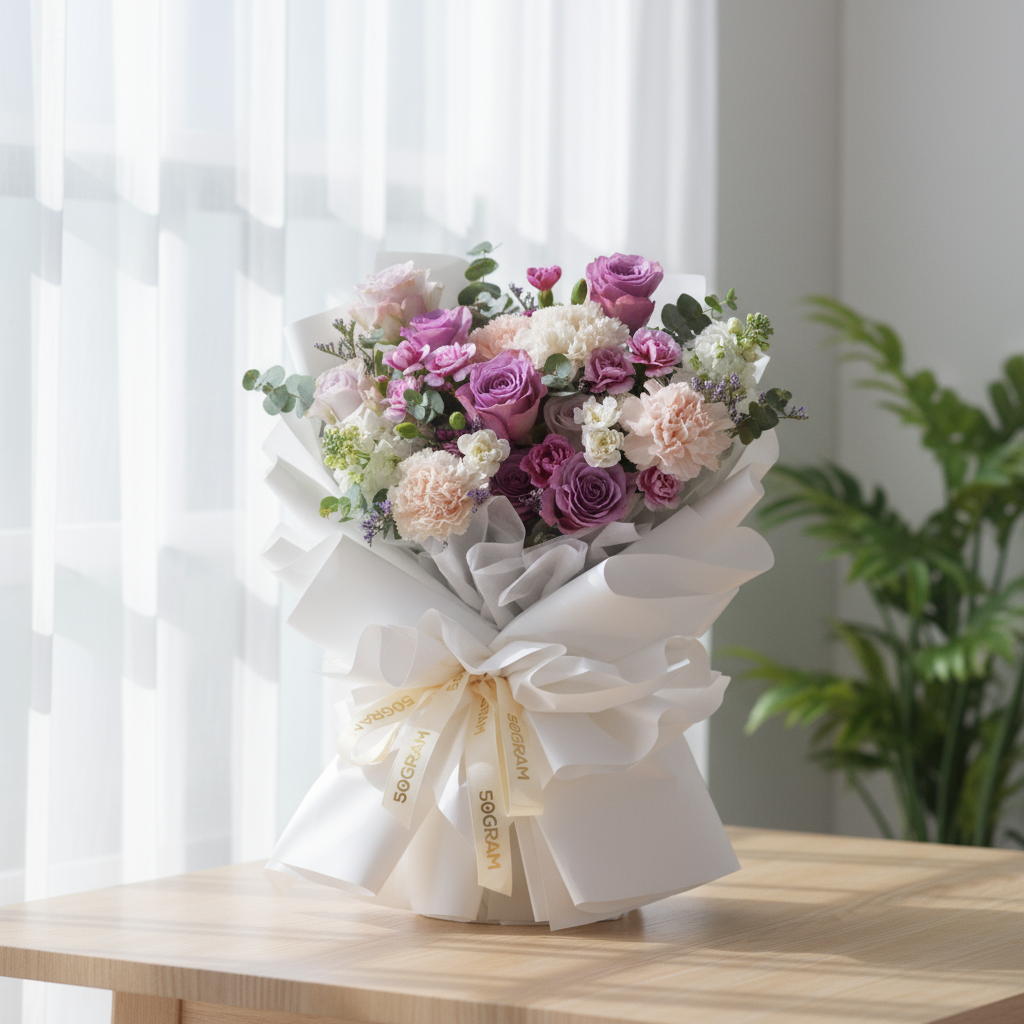 Amethyst Dream Purple Roses Hand Bouquet