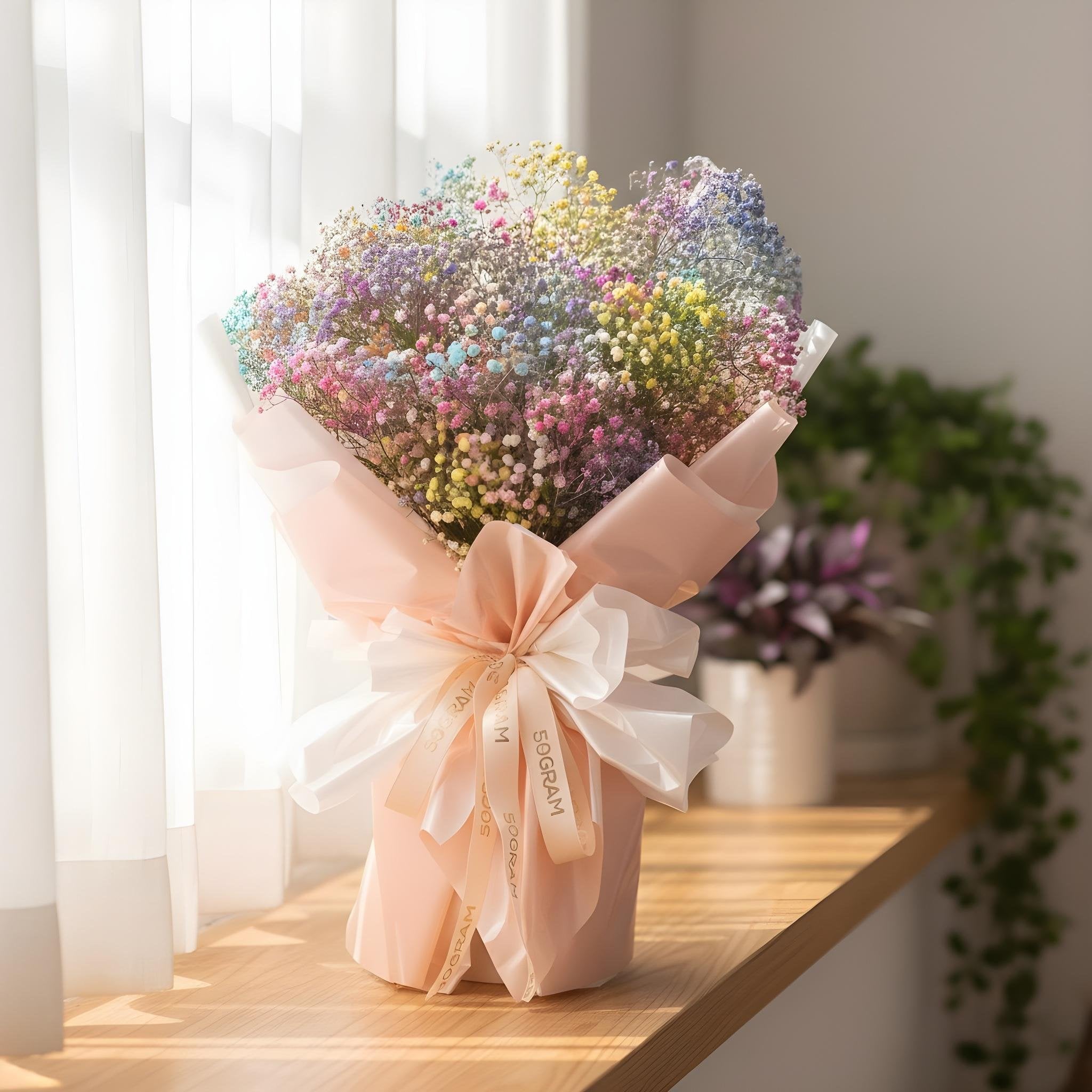 Baby Rainbow Baby Breath Hand Bouquet - 7