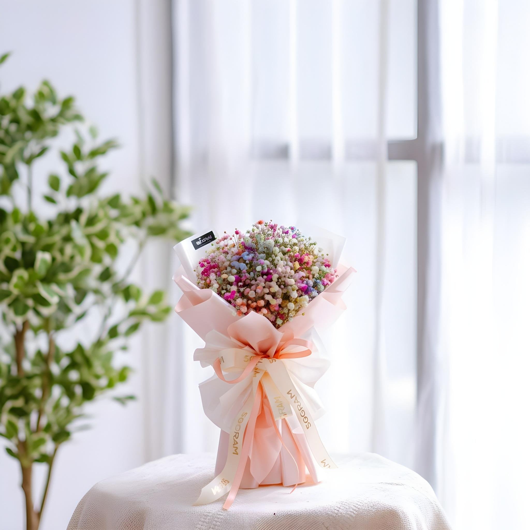 Baby Rainbow Baby Breath Hand Bouquet - 5
