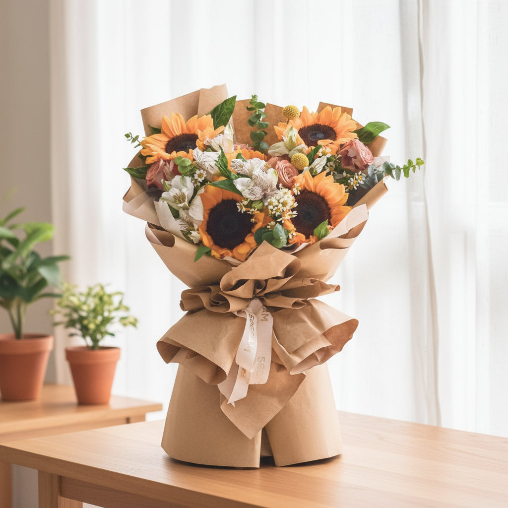 Beautiful You Sunflower Hand Bouquet - 9