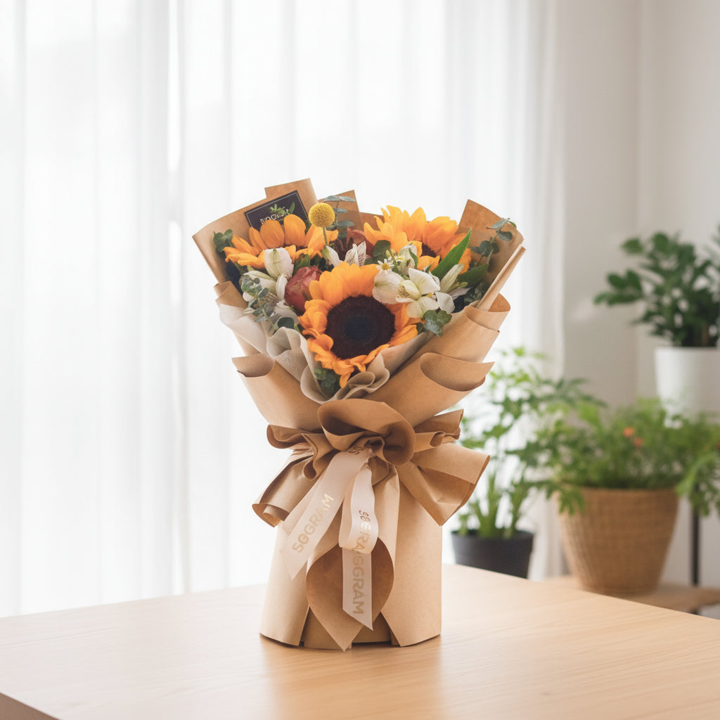 Beautiful You Sunflower Hand Bouquet - 8