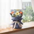 Blue Ember Orange Roses Hand Bouquet