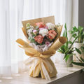 Burlap Kiss Cappuccinno Rose Hand Bouquet