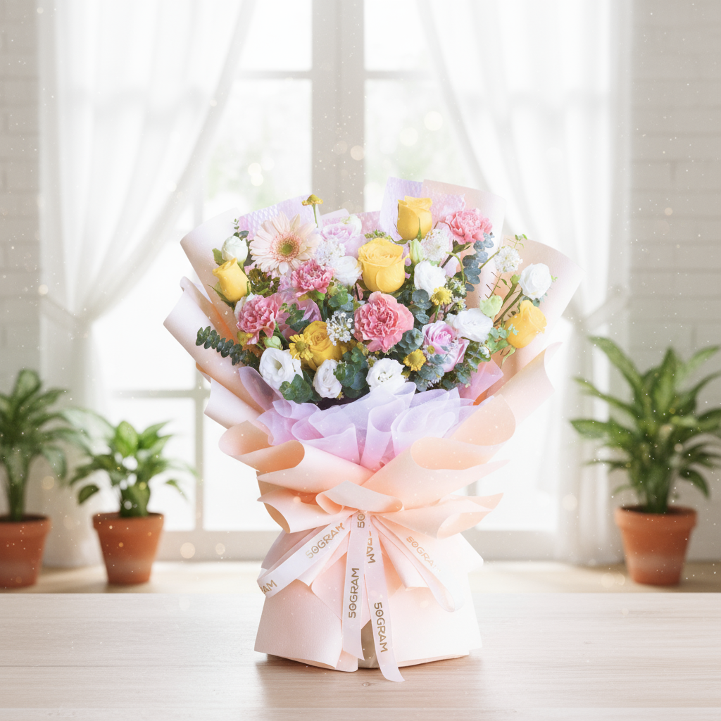 Buttercup Whimsy Yellow Roses Hand Bouquet