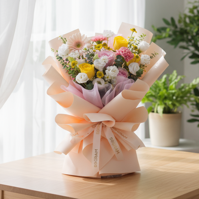 Buttercup Whimsy Yellow Roses Hand Bouquet