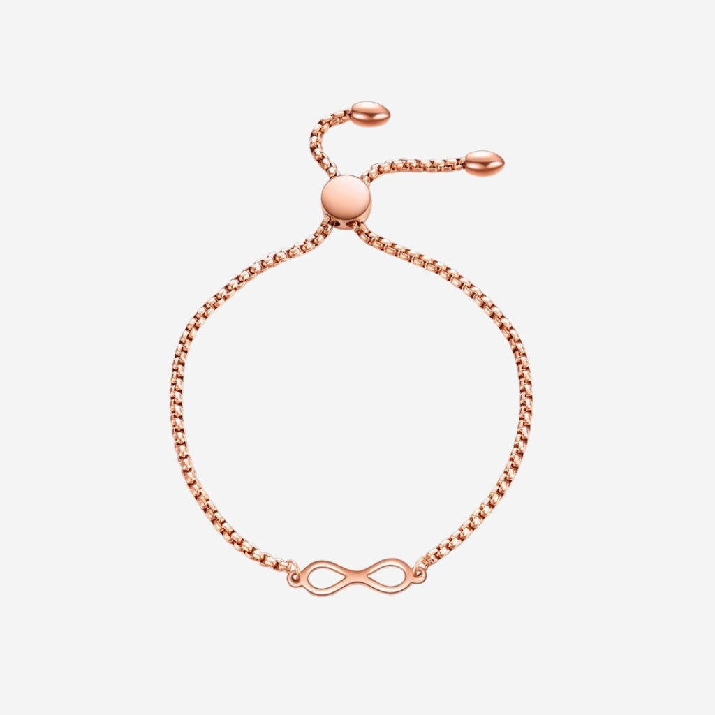 Infinity Endless Love Adjustable Bracelet in Rose Gold