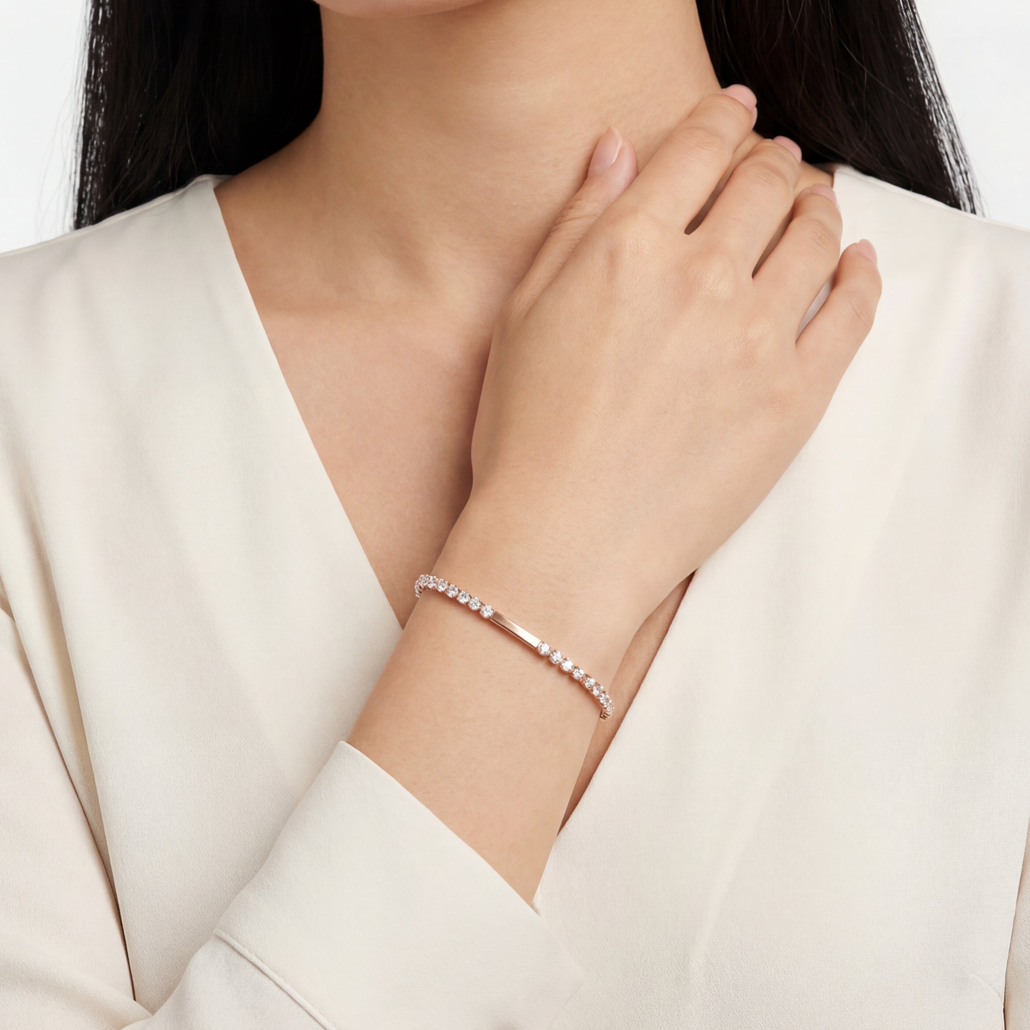 Maison Sparkling 5A Grade Cubic Zirconia Tennis Bracelet