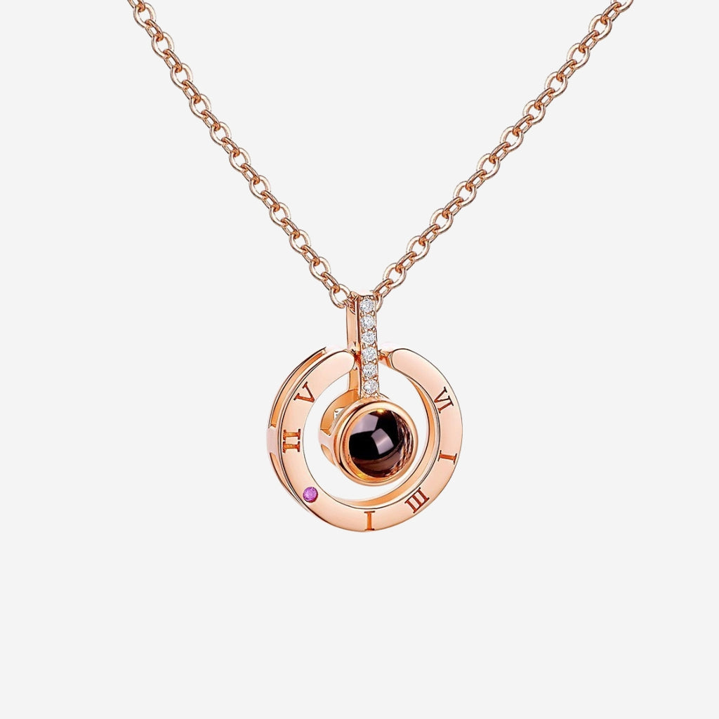 Fayre 100 Languages I Love You in Rose Gold Projection Necklace