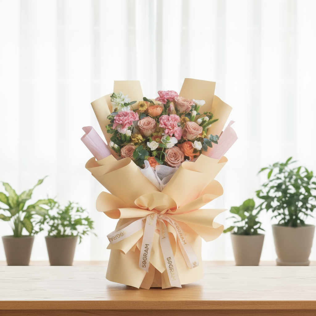 Caramel Cloud Cappuccino Roses Hand Bouquet