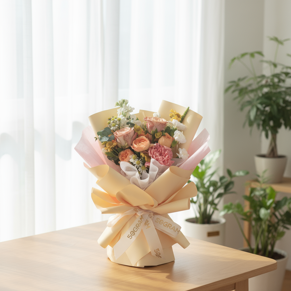 Caramel Cloud Cappuccino Roses Hand Bouquet