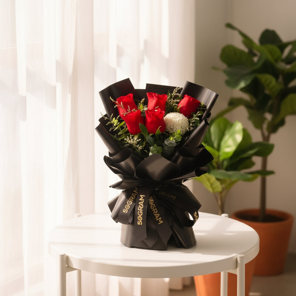 Classic Red Roses Hand Bouquet - 6