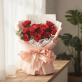 Crimson Whispers Red Roses Hand Bouquet