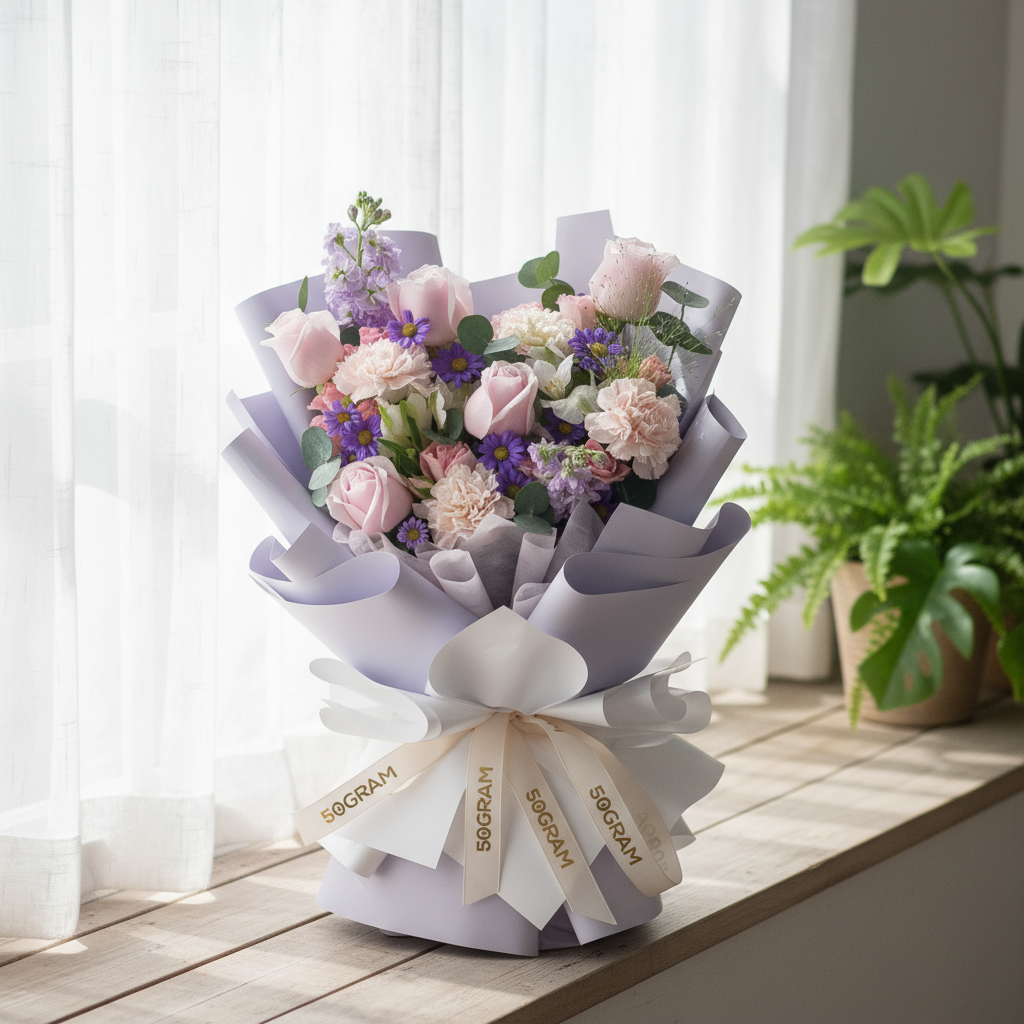 Duska Bloom Pink Roses Hand Bouquet